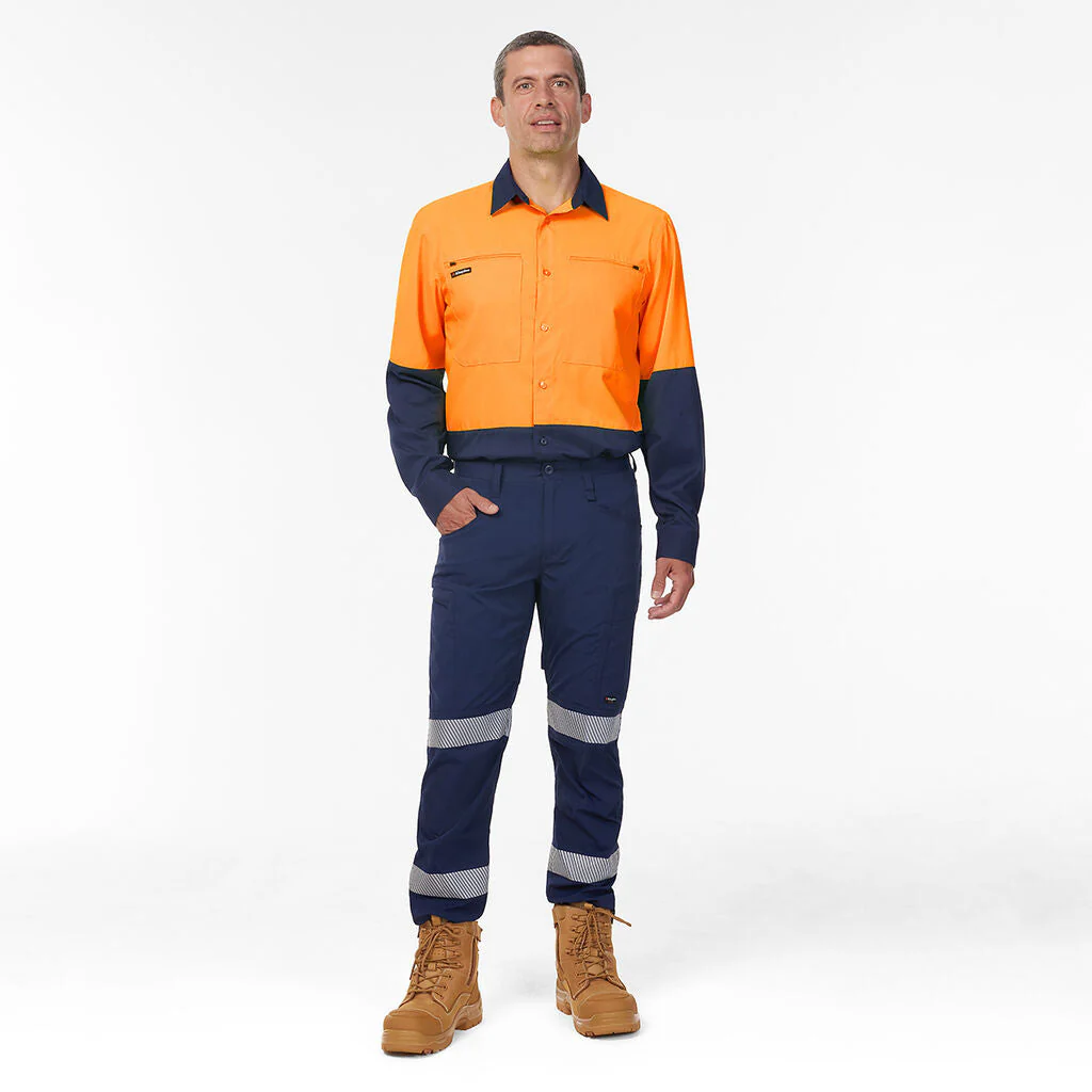 King Gee Dry Cool Hi Vis Spliced Shirt Long Sleeve Shirt (K54036) - Image 5