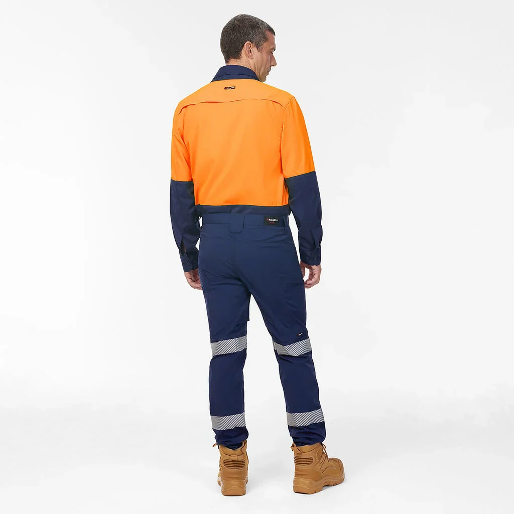King Gee Dry Cool Hi Vis Spliced Shirt Long Sleeve Shirt (K54036) - Image 6