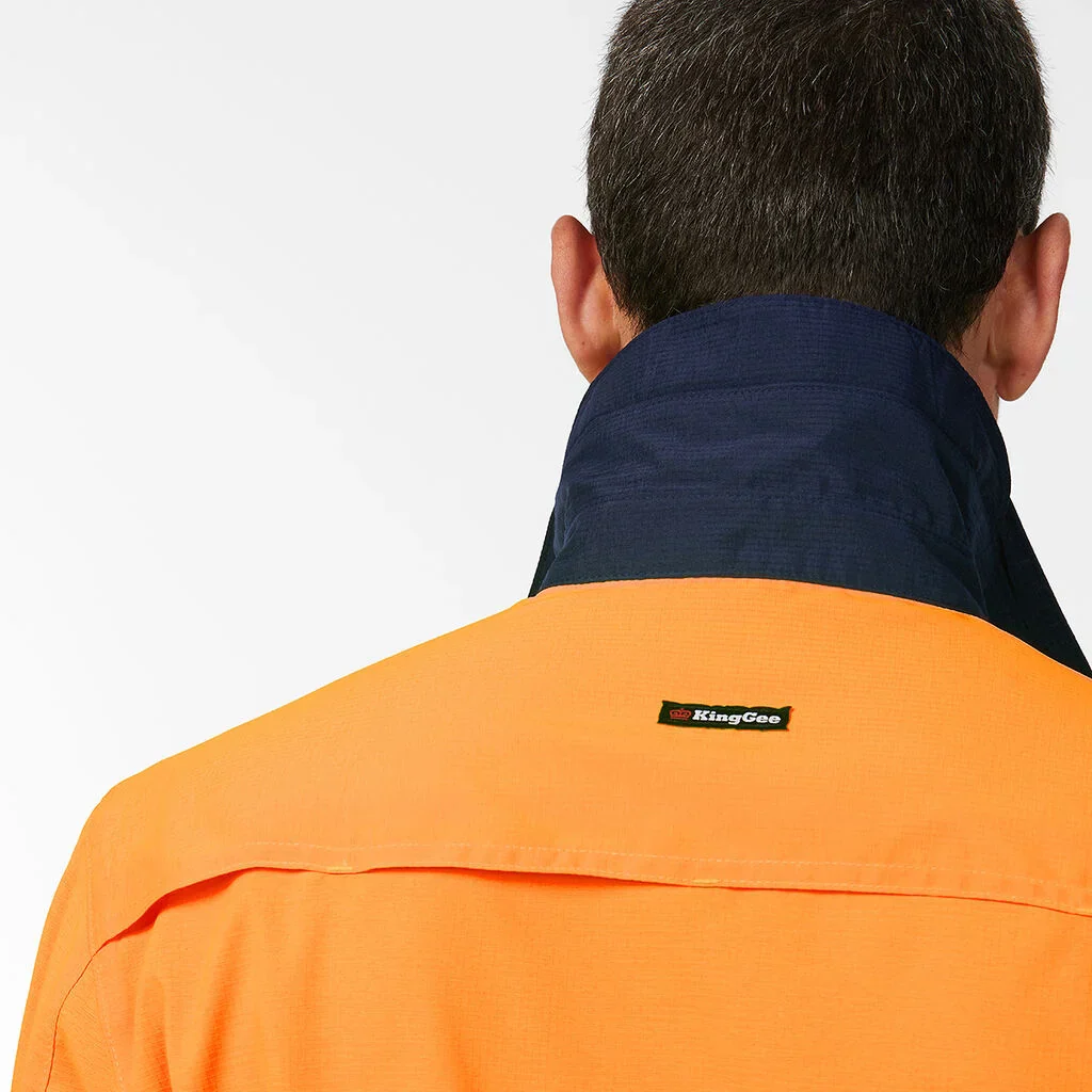 King Gee Dry Cool Hi Vis Spliced Shirt Long Sleeve Shirt (K54036) - Image 8
