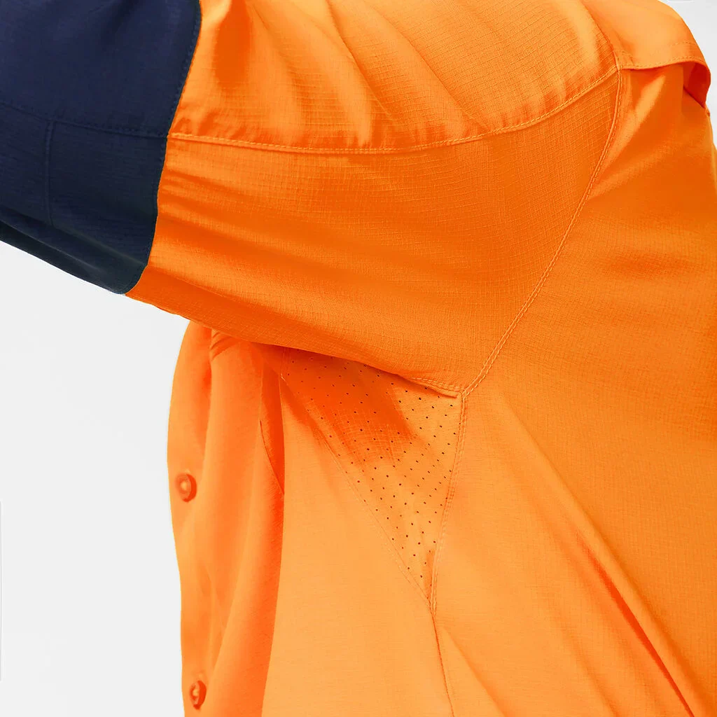 King Gee Dry Cool Hi Vis Spliced Shirt Long Sleeve Shirt (K54036) - Image 9