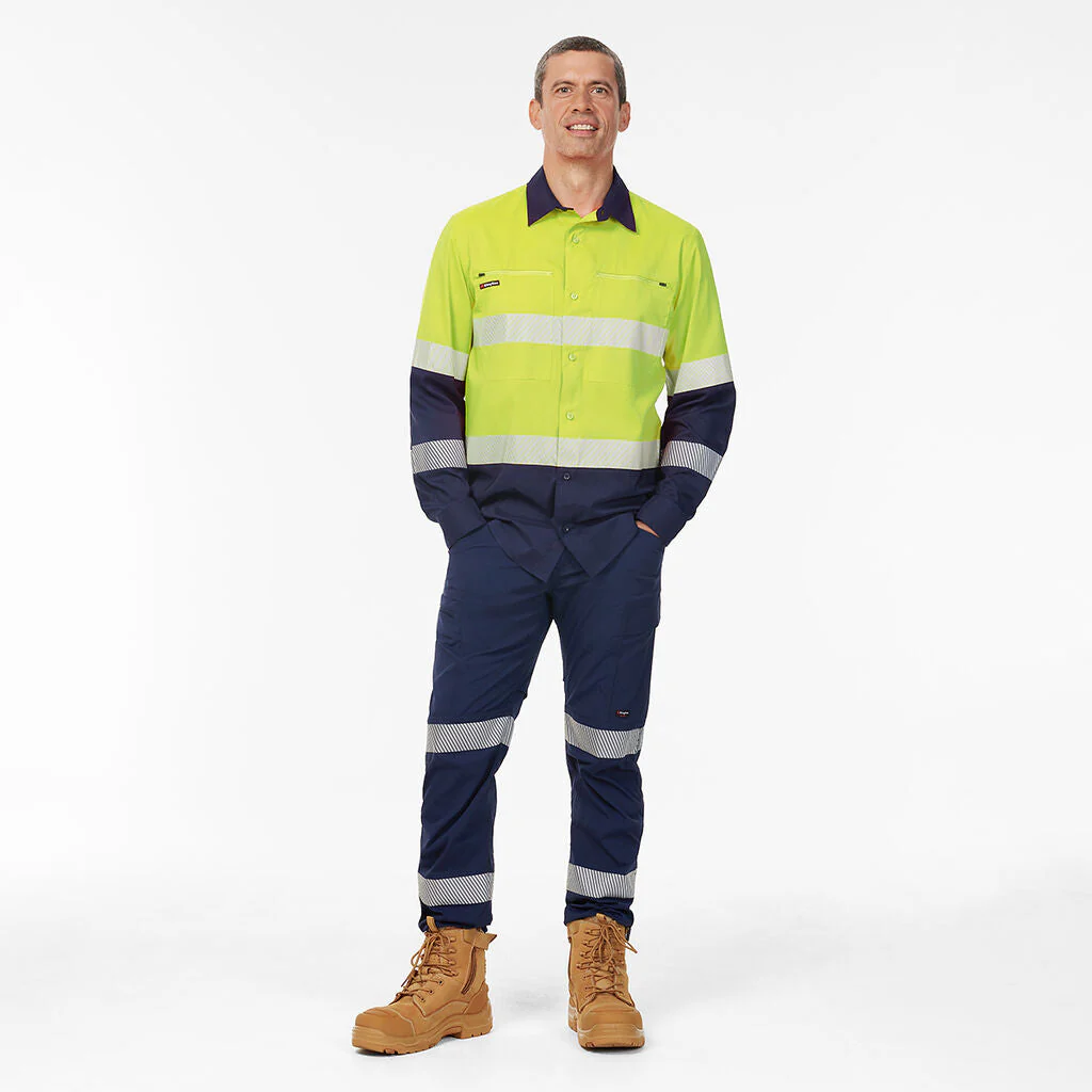 King Gee Dry Cool Hi Vis Spliced Taped Shirt Long Sleeve Shirt (K54037) - Image 12