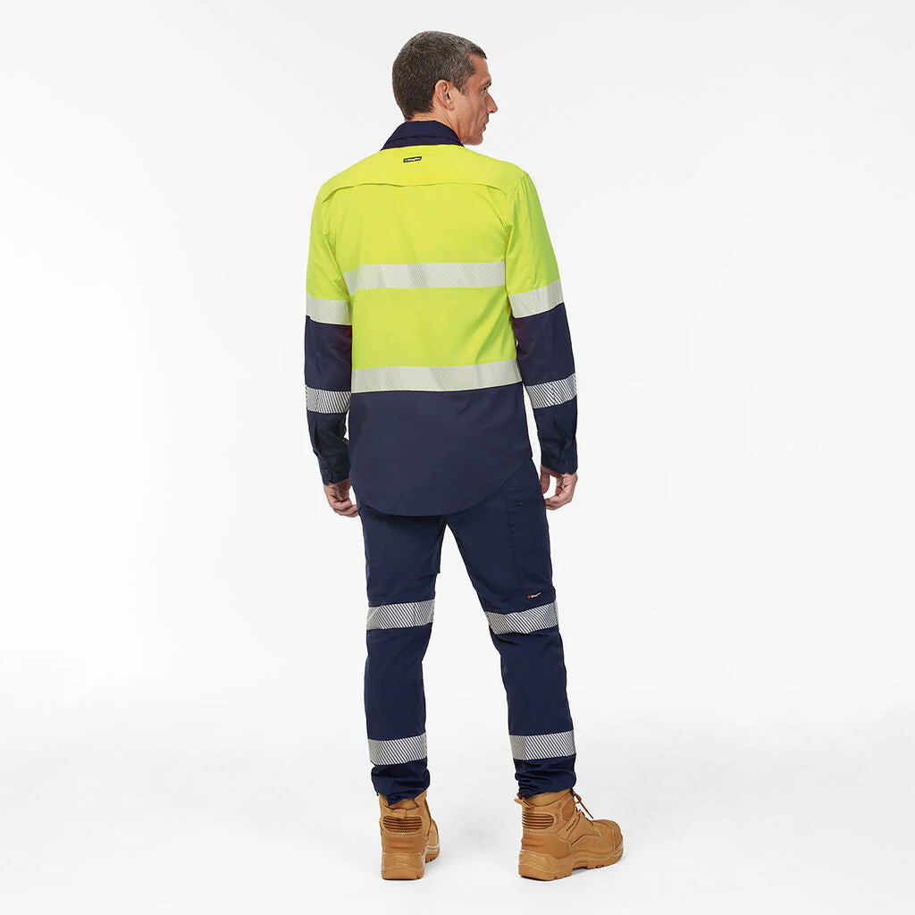 King Gee Dry Cool Hi Vis Spliced Taped Shirt Long Sleeve Shirt (K54037) - Image 13