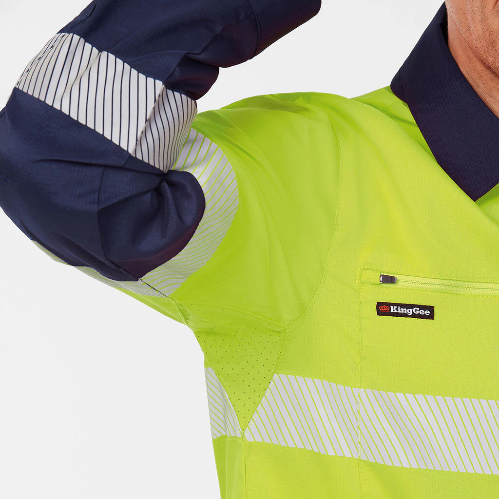 King Gee Dry Cool Hi Vis Spliced Taped Shirt Long Sleeve Shirt (K54037) - Image 16