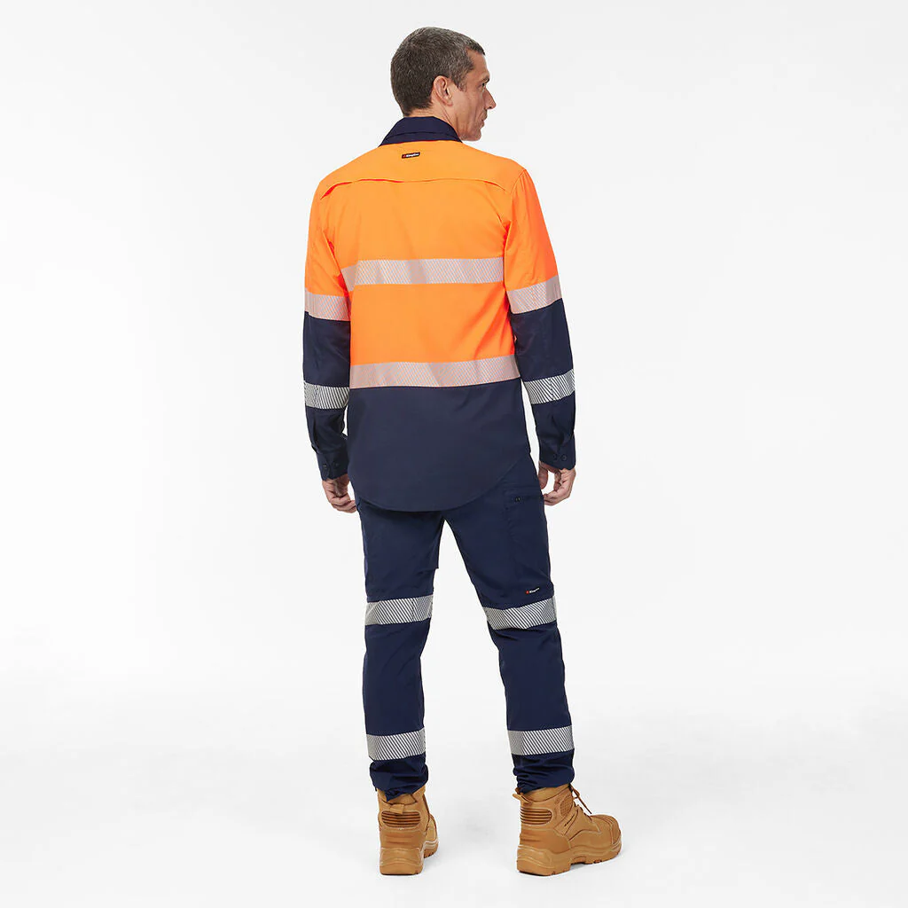 King Gee Dry Cool Hi Vis Spliced Taped Shirt Long Sleeve Shirt (K54037) - Image 5