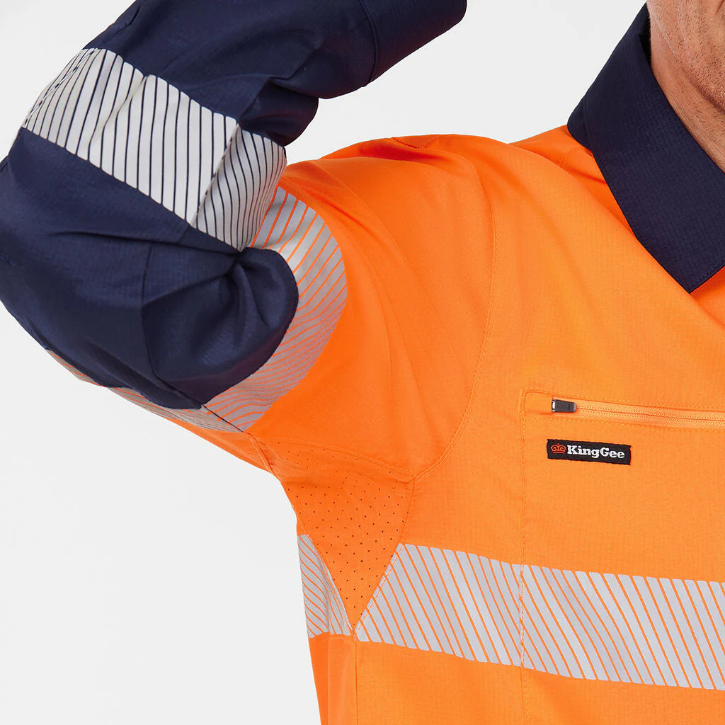 King Gee Dry Cool Hi Vis Spliced Taped Shirt Long Sleeve Shirt (K54037) - Image 8