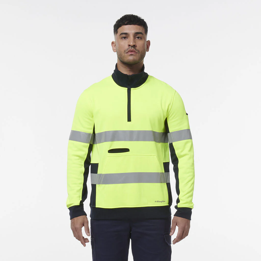 King Gee Hi Vis Reflective Spliced 1/4 Zip Fleece (K55040) - Image 10