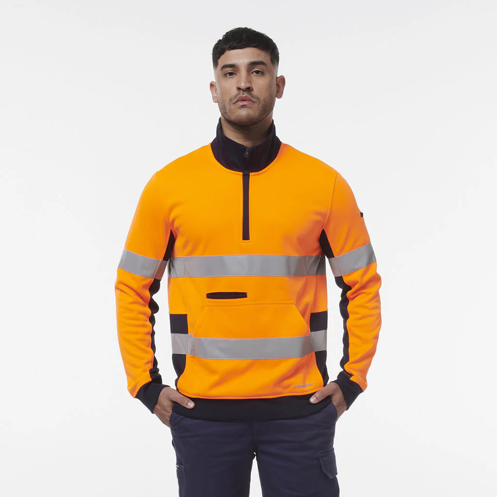 King Gee Hi Vis Reflective Spliced 1/4 Zip Fleece (K55040) - Image 6