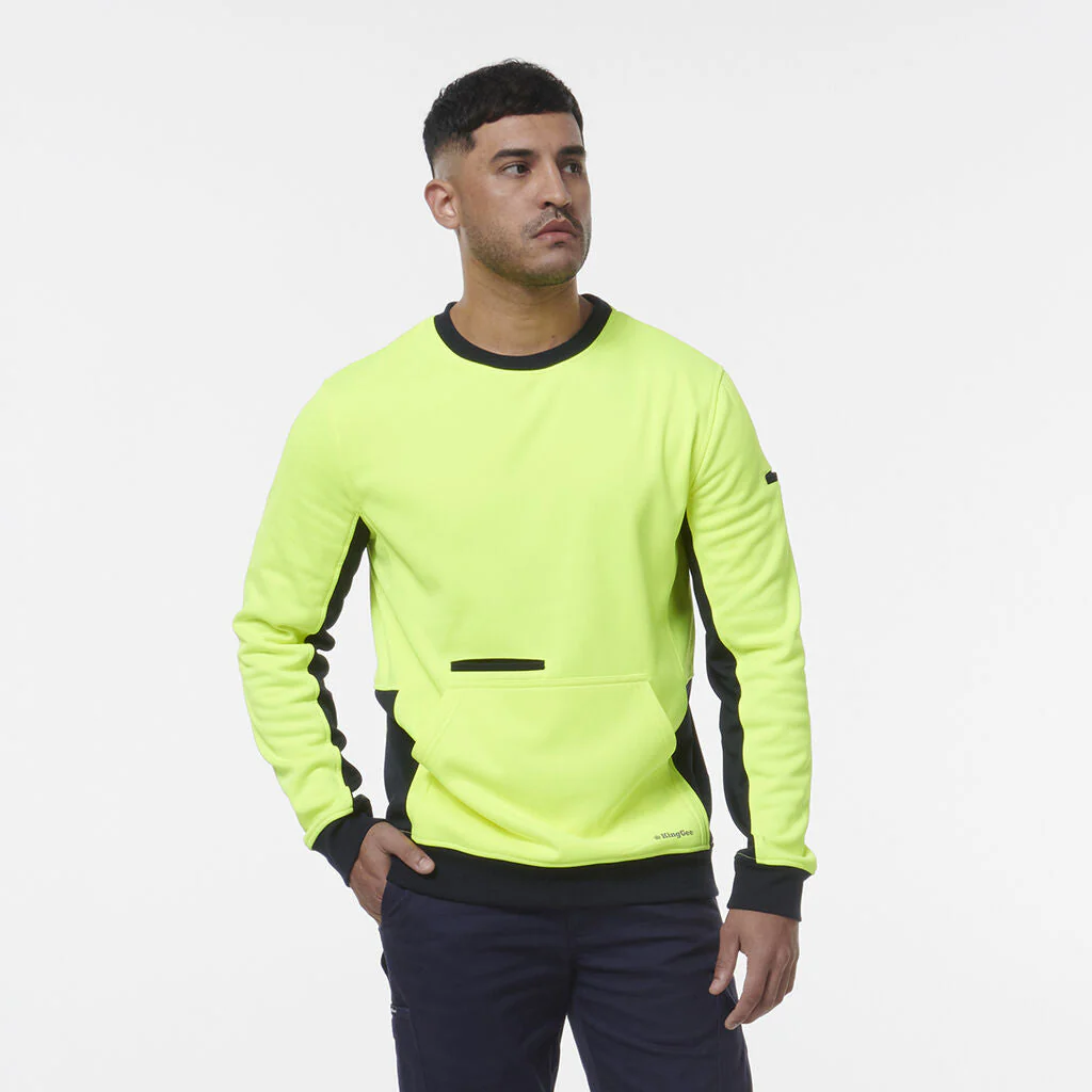 King Gee Hi Vis Spliced Crew Neck Fleece (K55062) - Image 7