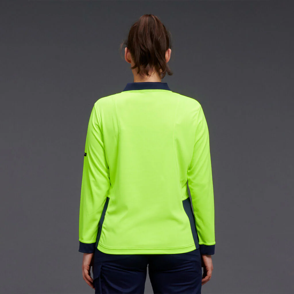 King Gee Women's Workcool Hyperfreeze Hi-Vis Long Sleeve Polo Shirt ( K44730) - Image 11