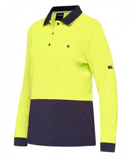 King Gee Women's Workcool Hyperfreeze Hi-Vis Long Sleeve Polo Shirt ( K44730) - Image 9