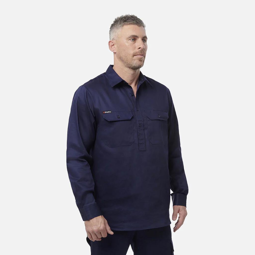 King Gee Originals Long Sleeve Closed Front Cotton Drill Work Shirt (K04020) - Image 11