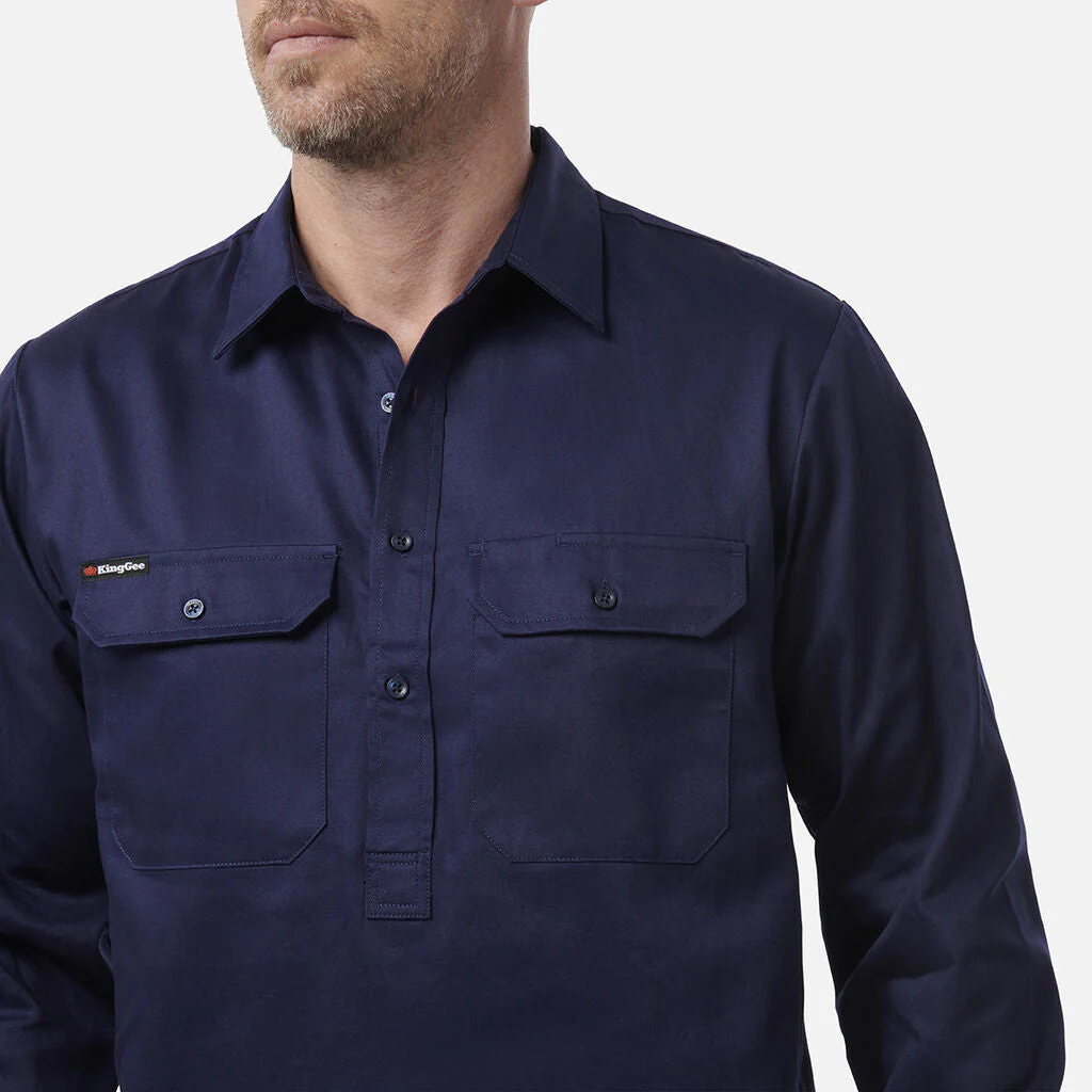 King Gee Originals Long Sleeve Closed Front Cotton Drill Work Shirt (K04020) - Image 12