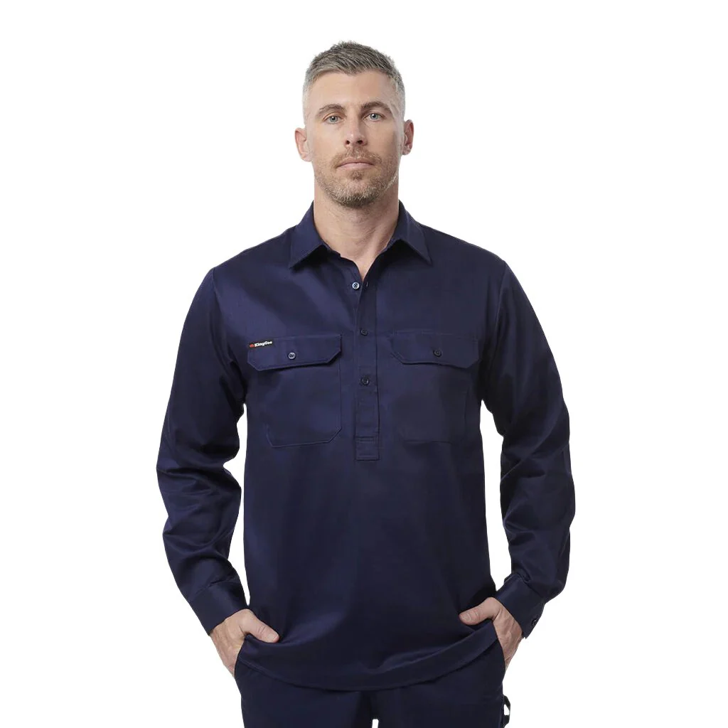 King Gee Originals Long Sleeve Closed Front Cotton Drill Work Shirt (K04020) - Image 16