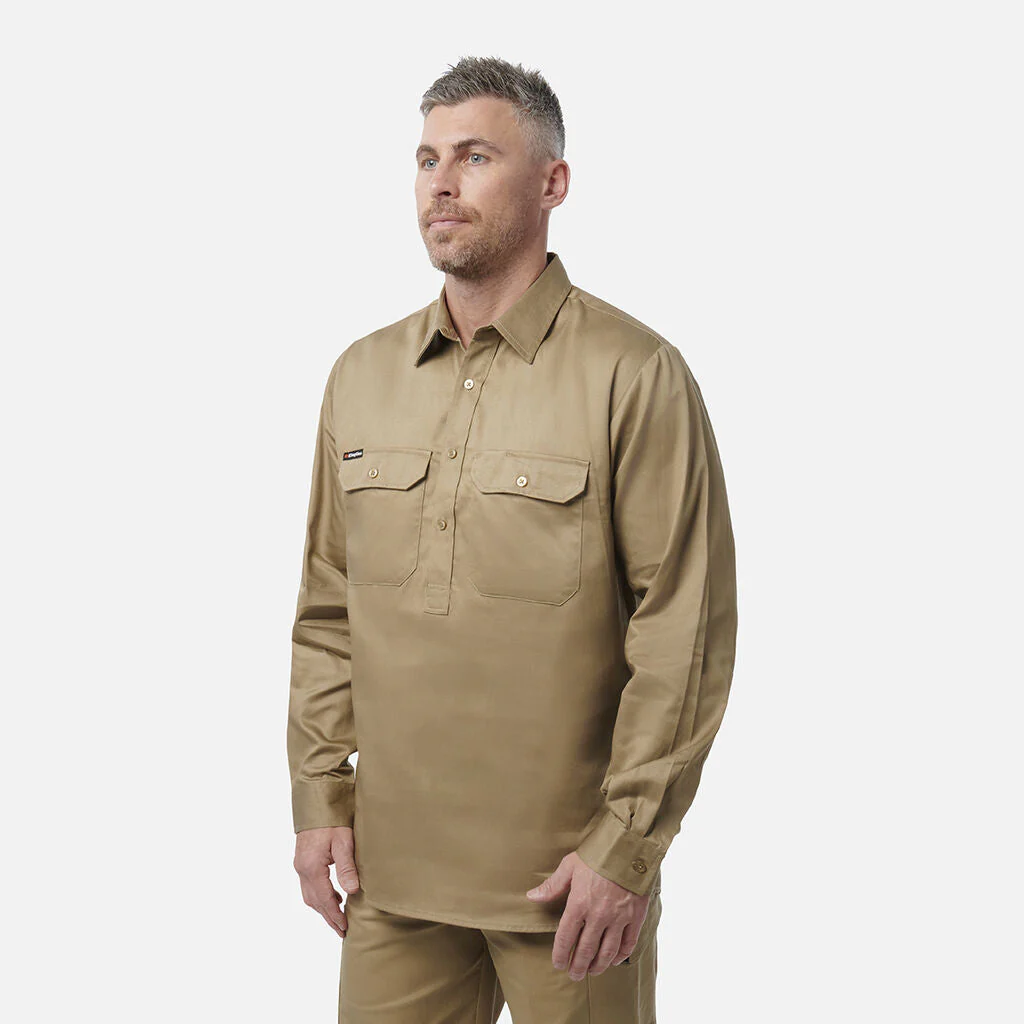 King Gee Originals Long Sleeve Closed Front Cotton Drill Work Shirt (K04020) - Image 3