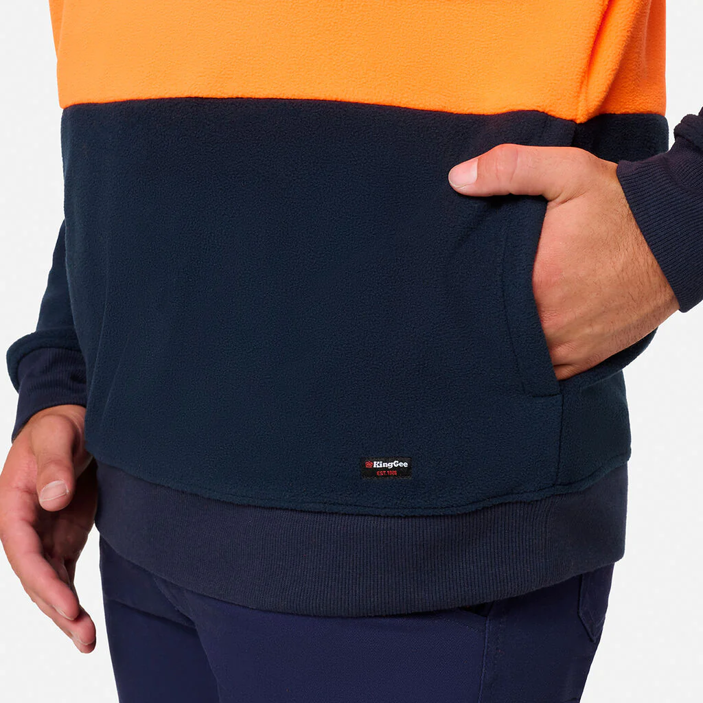King Gee Originals Hi-Vis 1/4 Zip Polar Fleece Pullover (K55021) - Image 5