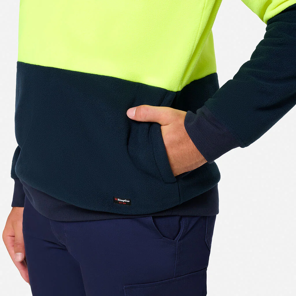King Gee Originals Hi-Vis 1/4 Zip Polar Fleece Pullover (K55021) - Image 8