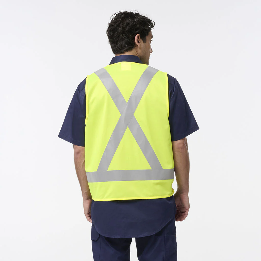 King Gee Originals Hi-Vis Safety X Back Vest (K57003) - Image 9