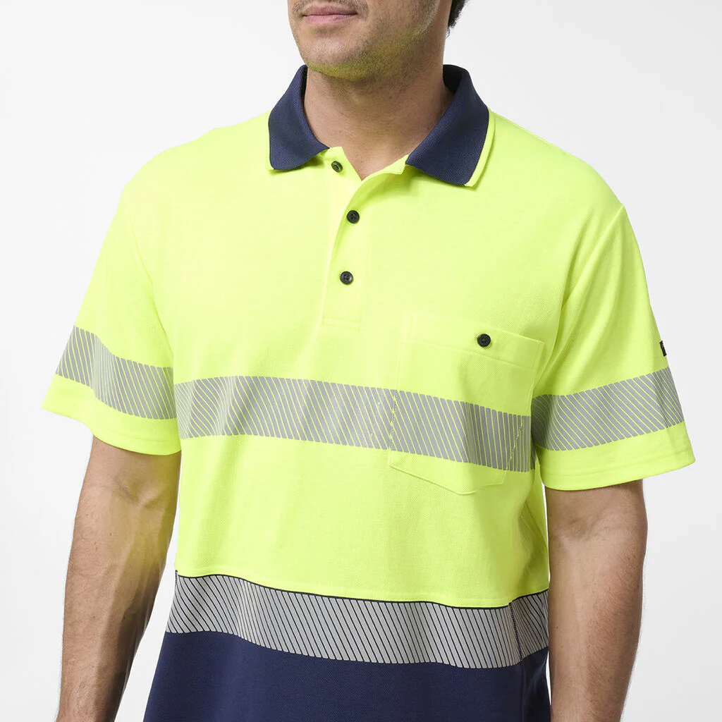 King Gee Originals Hi-Vis Spliced Taped Cotton Back Polo (K54928) - Image 9