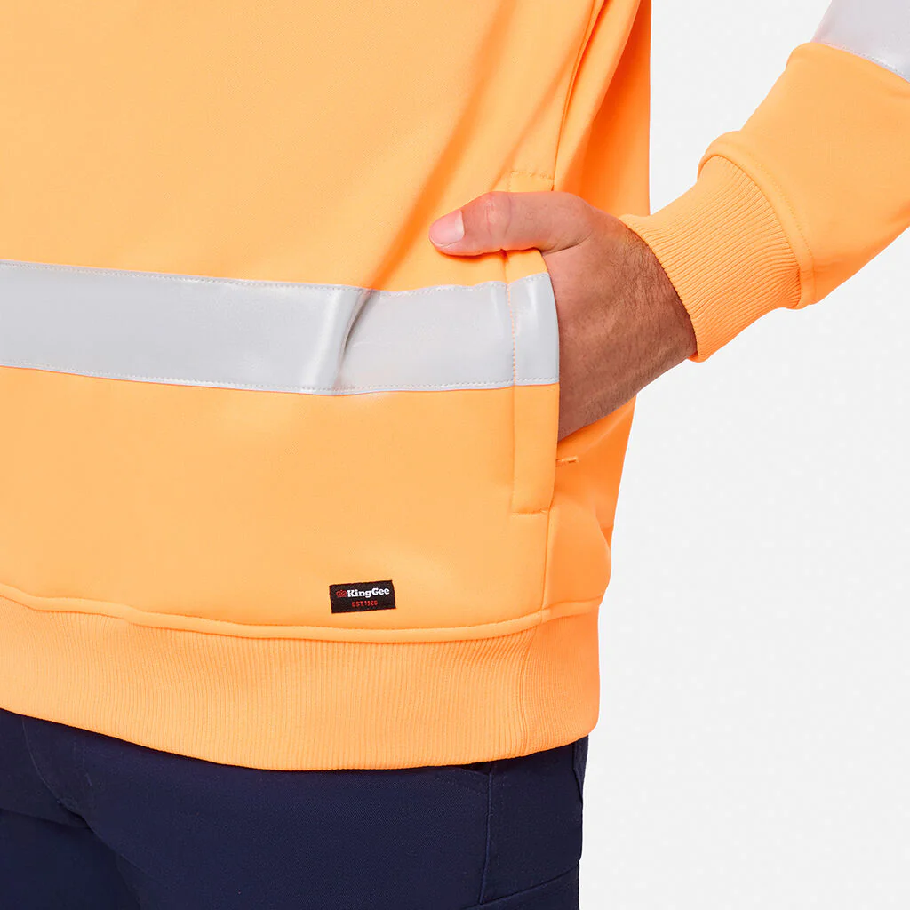 King Gee Originals Hi Vis Vic Rail 1/4 Taped Pullover (K55022) - Image 3
