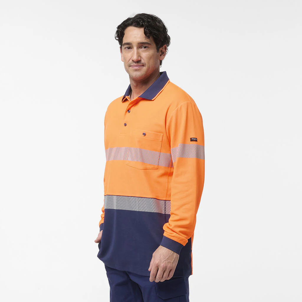 King Gee Originals Spliced Taped Cotton Back Polo (K54927) - Image 3