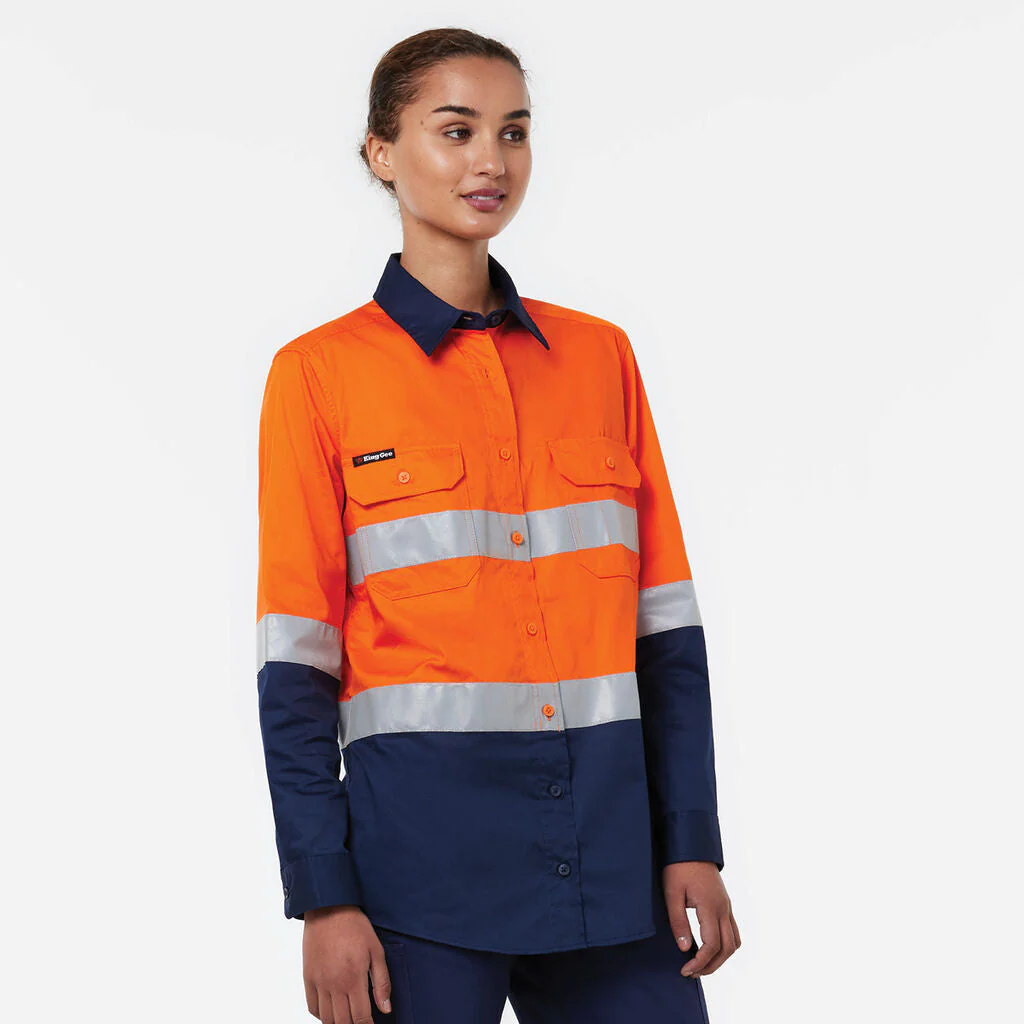 King Gee Originals Women's Vented Drill Shirt Taped (K44221) - Image 2