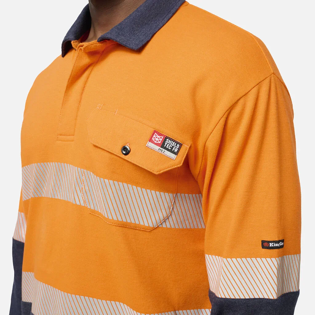 King Gee Shieldtec FR Hi-Vis Spliced Polo with FR Tape (K84008) - Image 4