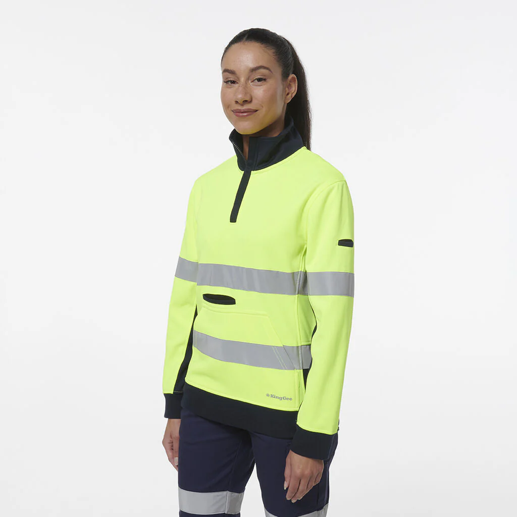 King Gee Women's Reflective Spliced 1/4 Zip Fleece (K45009) - Image 9