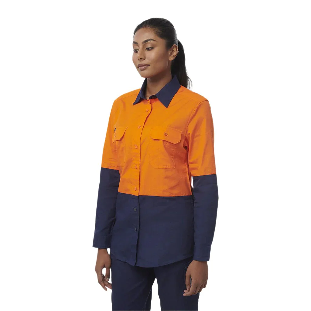King Gee Women's Workcool Vented Spliced Shirt Long Sleeve (K44226) - Image 3