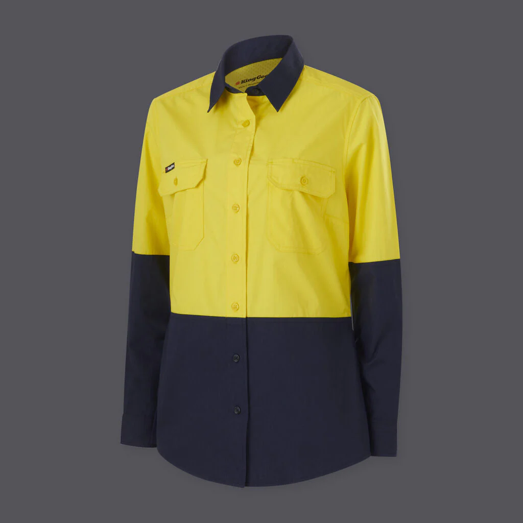 King Gee Women's Workcool Vented Spliced Shirt Long Sleeve (K44226) - Image 5