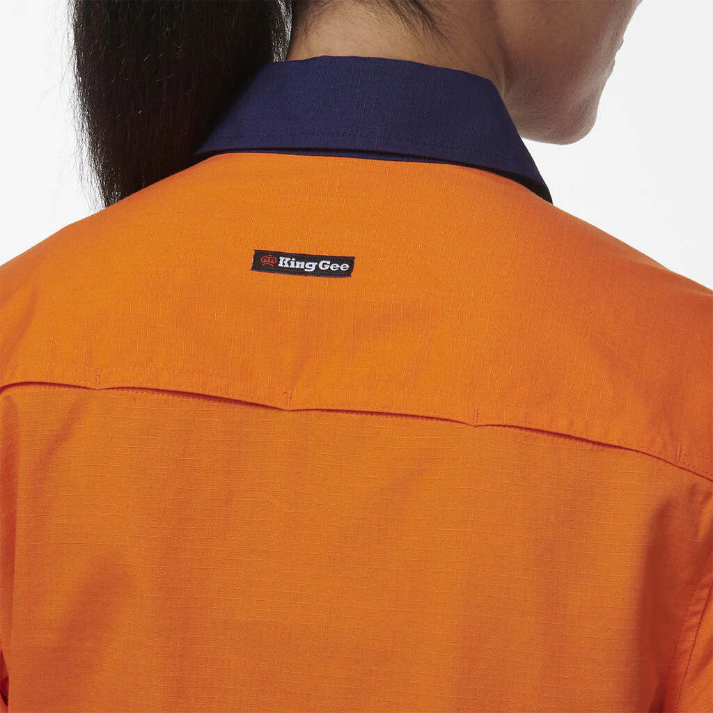 King Gee Women's Workcool Vented Closed Front Spliced Shirt (K44211) - Image 5