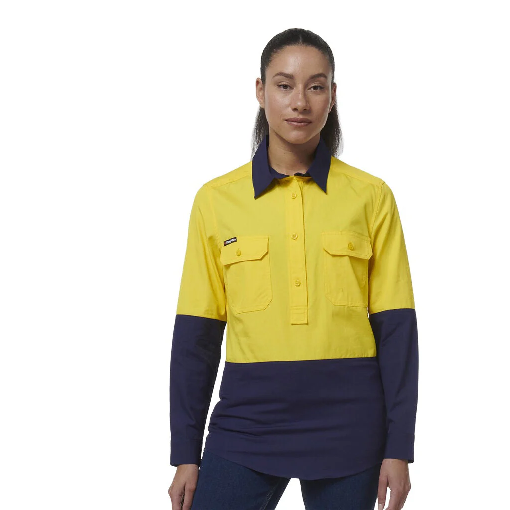 King Gee Women's Workcool Vented Closed Front Spliced Shirt (K44211) - Image 6