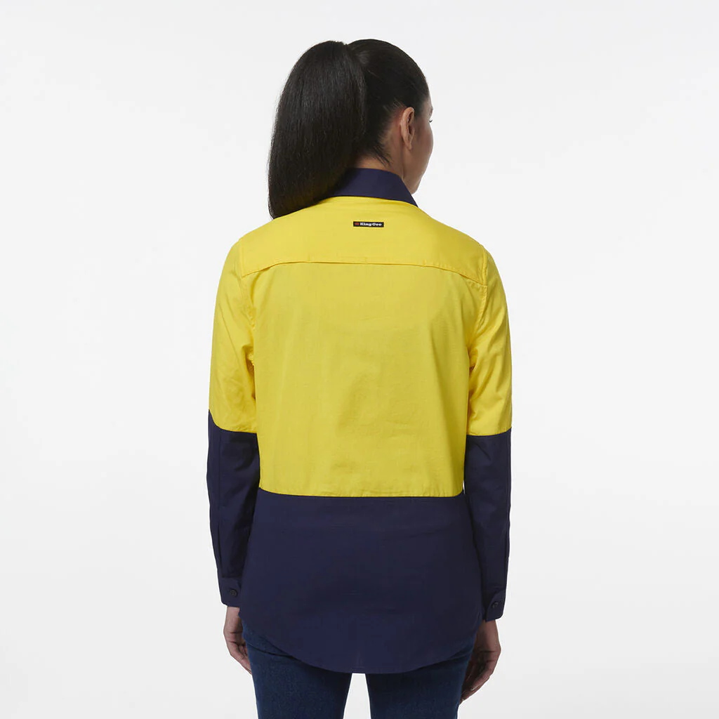 King Gee Women's Workcool Vented Closed Front Spliced Shirt (K44211) - Image 9