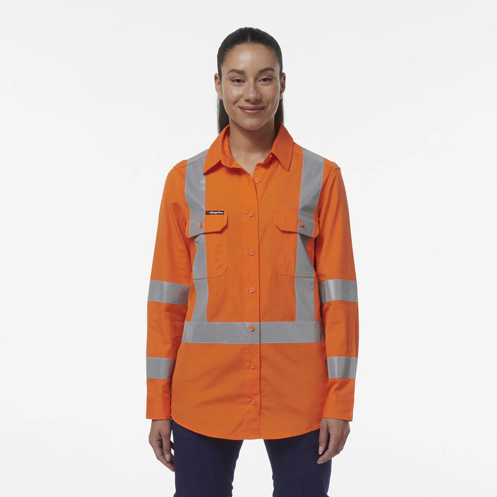 King Gee Women's Workcool Vented X Back Shirt (K44233) - Image 3