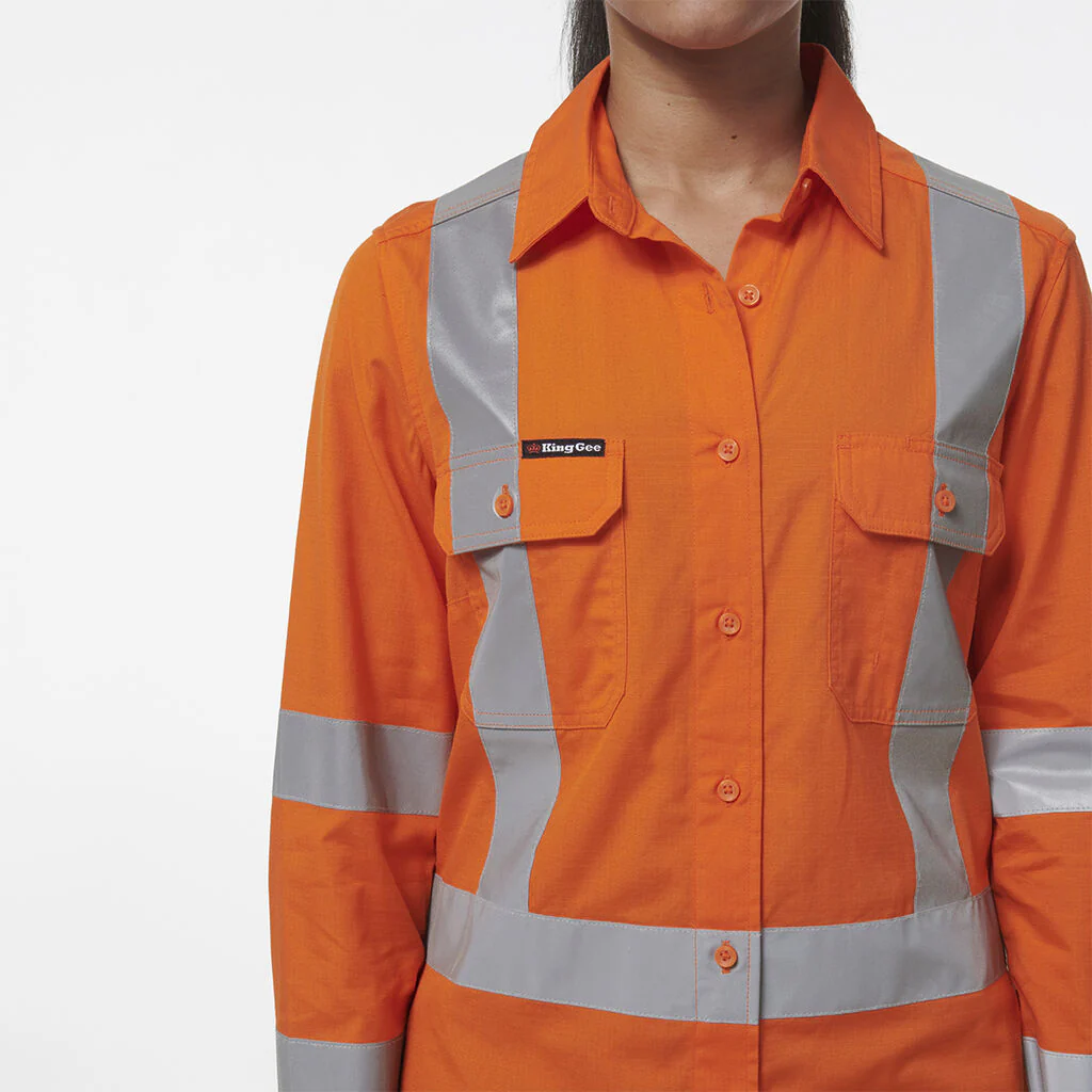 King Gee Women's Workcool Vented X Back Shirt (K44233) - Image 7