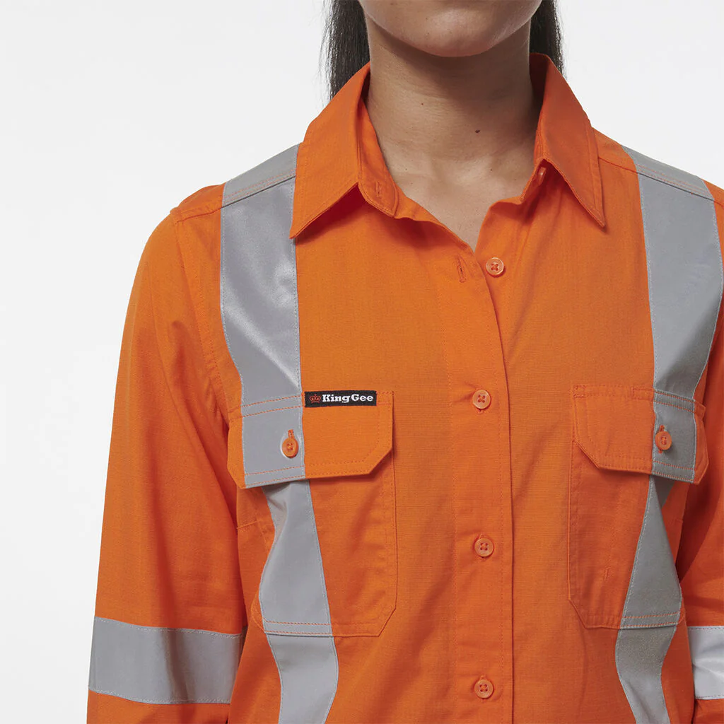 King Gee Women's Workcool Vented X Back Shirt (K44233) - Image 9