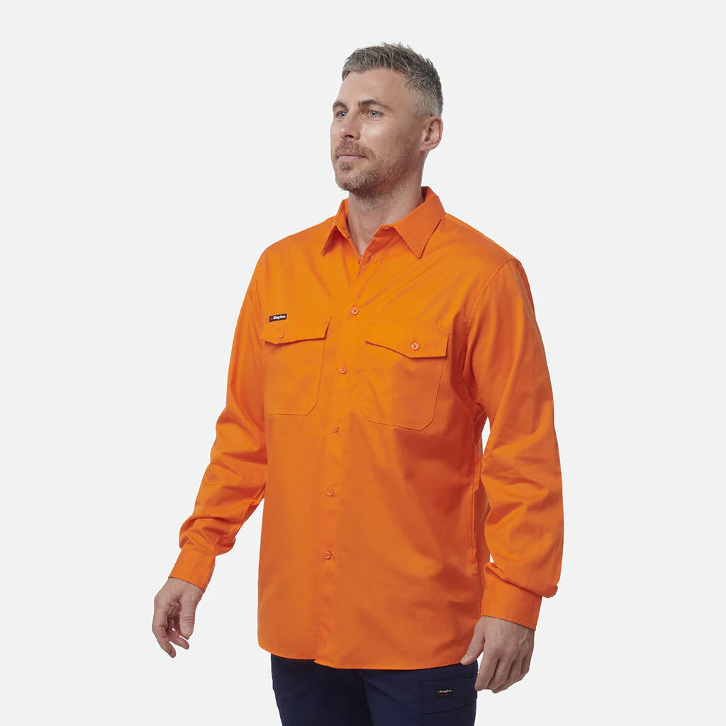King Gee Workcool 2 Hi-Vis Long Sleeve Drill Work Shirt (K54805) - Image 3