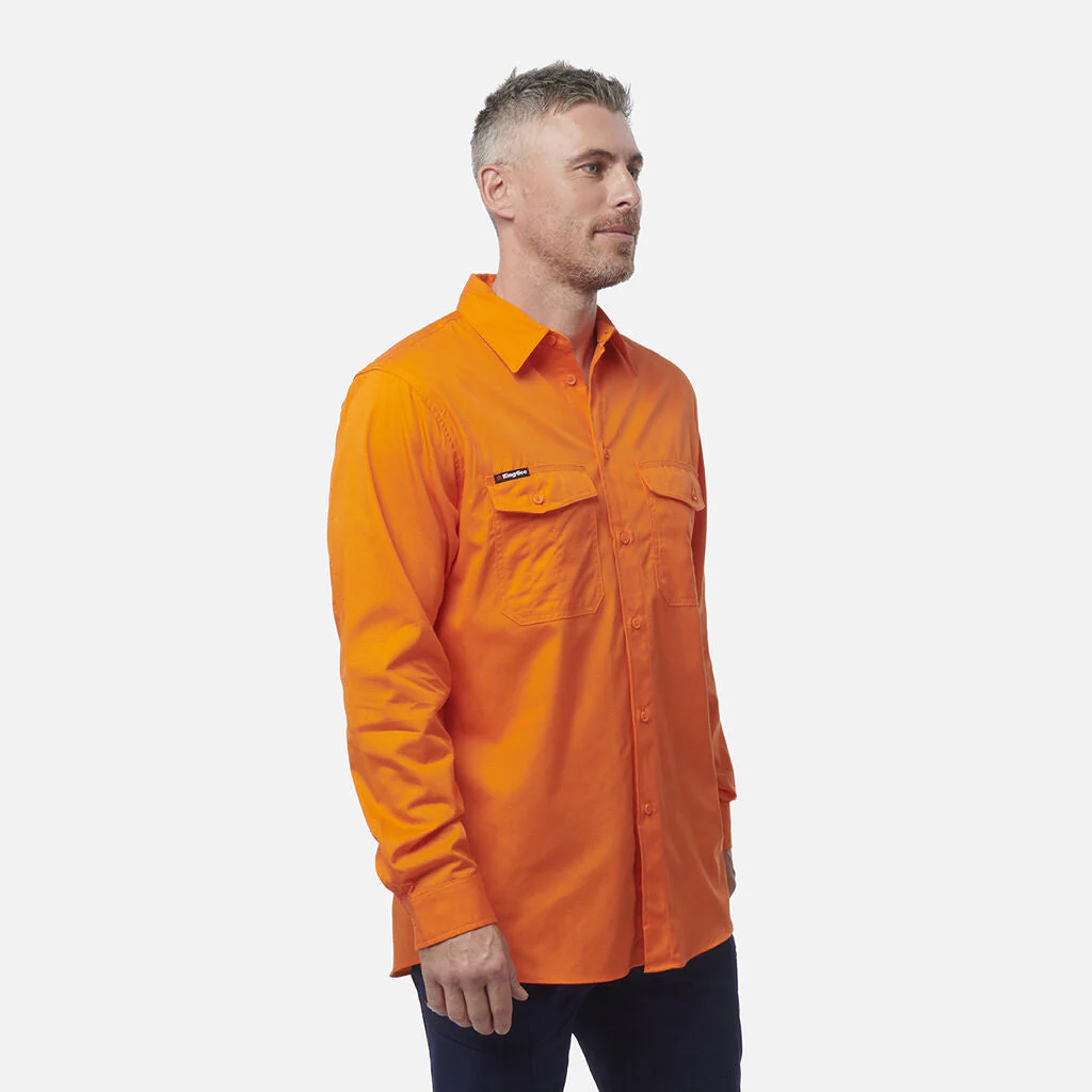 King Gee Workcool 2 Hi-Vis Long Sleeve Drill Work Shirt (K54805) - Image 4