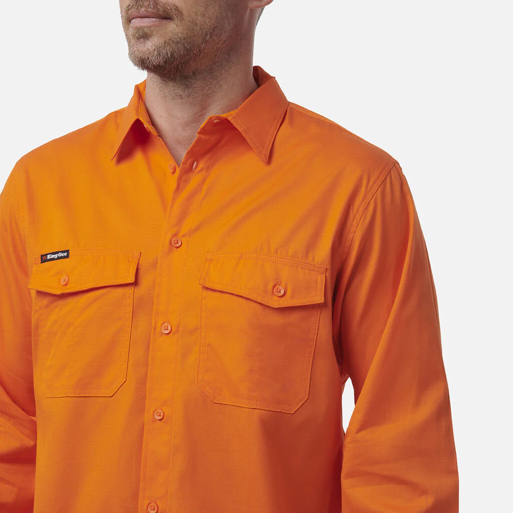 King Gee Workcool 2 Hi-Vis Long Sleeve Drill Work Shirt (K54805) - Image 5
