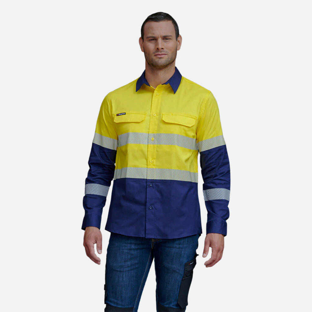 King Gee Workcool Pro Hi-Vis Two Tone Stretch Reflective Work Shirt (K54028) - Image 2