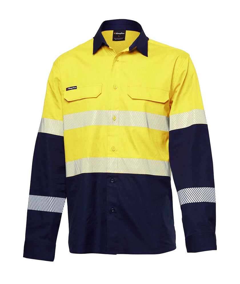 King Gee Workcool Pro Hi-Vis Two Tone Stretch Reflective Work Shirt (K54028) - Image 3