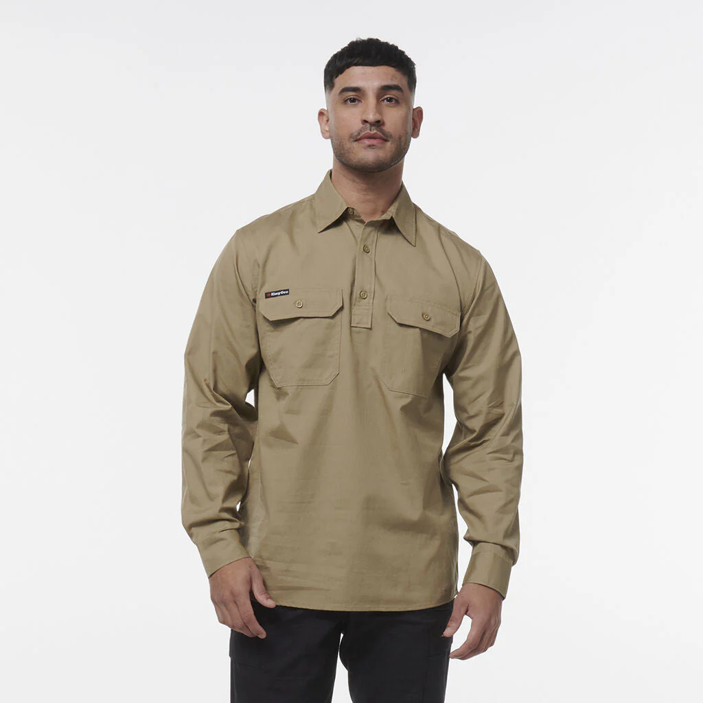 King Gee Workcool Vented Closed Front Shirt Long Sleeve (K14033) - Image 4