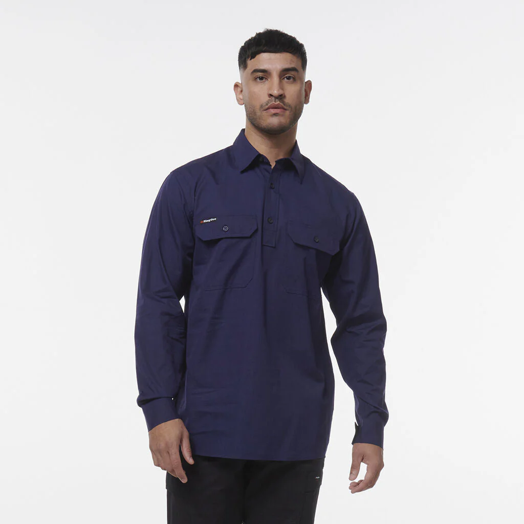 King Gee Workcool Vented Closed Front Shirt Long Sleeve (K14033) - Image 7
