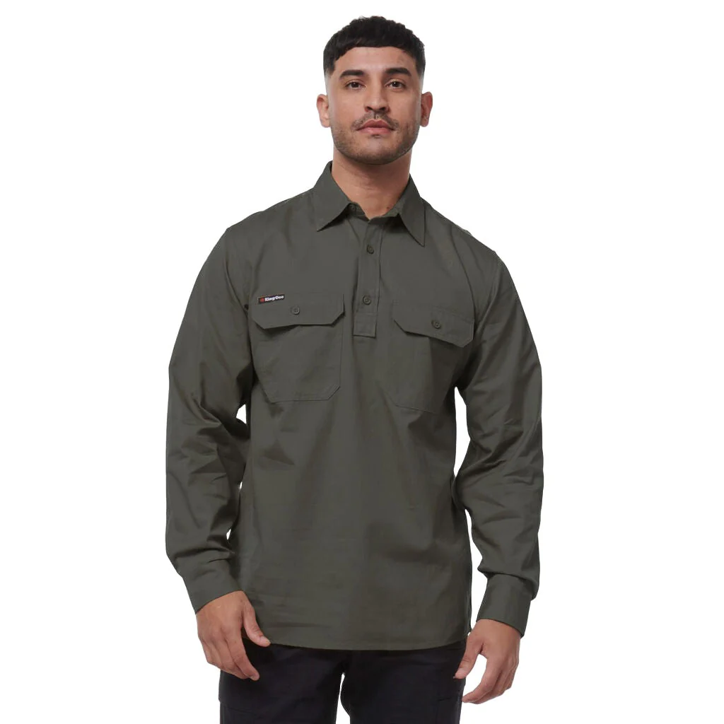 King Gee Workcool Vented Closed Front Shirt Long Sleeve (K14033) - Image 9