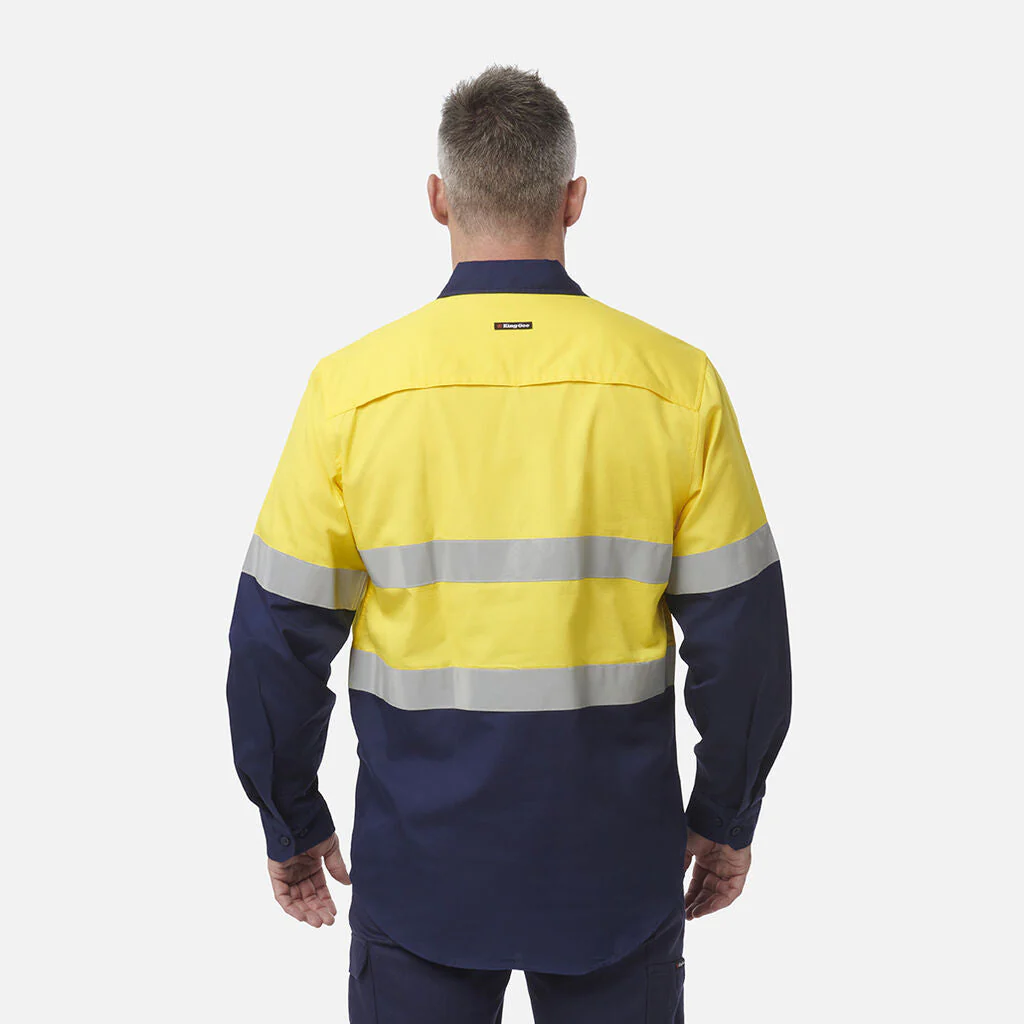 King Gee Workcool Vented Closed Front Spliced Shirt Taped Long Sleeve (K54914) - Image 5