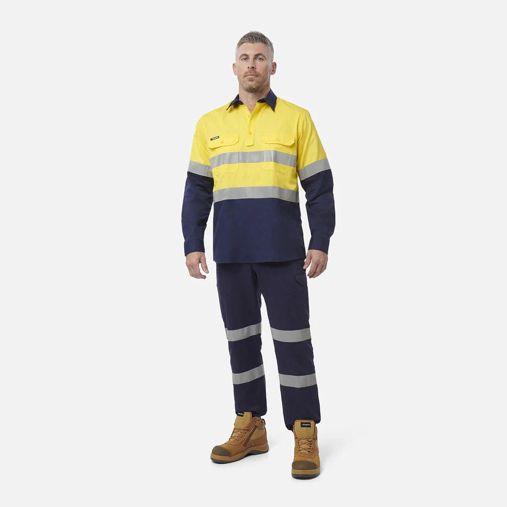 King Gee Workcool Vented Closed Front Spliced Shirt Taped Long Sleeve (K54914) - Image 8