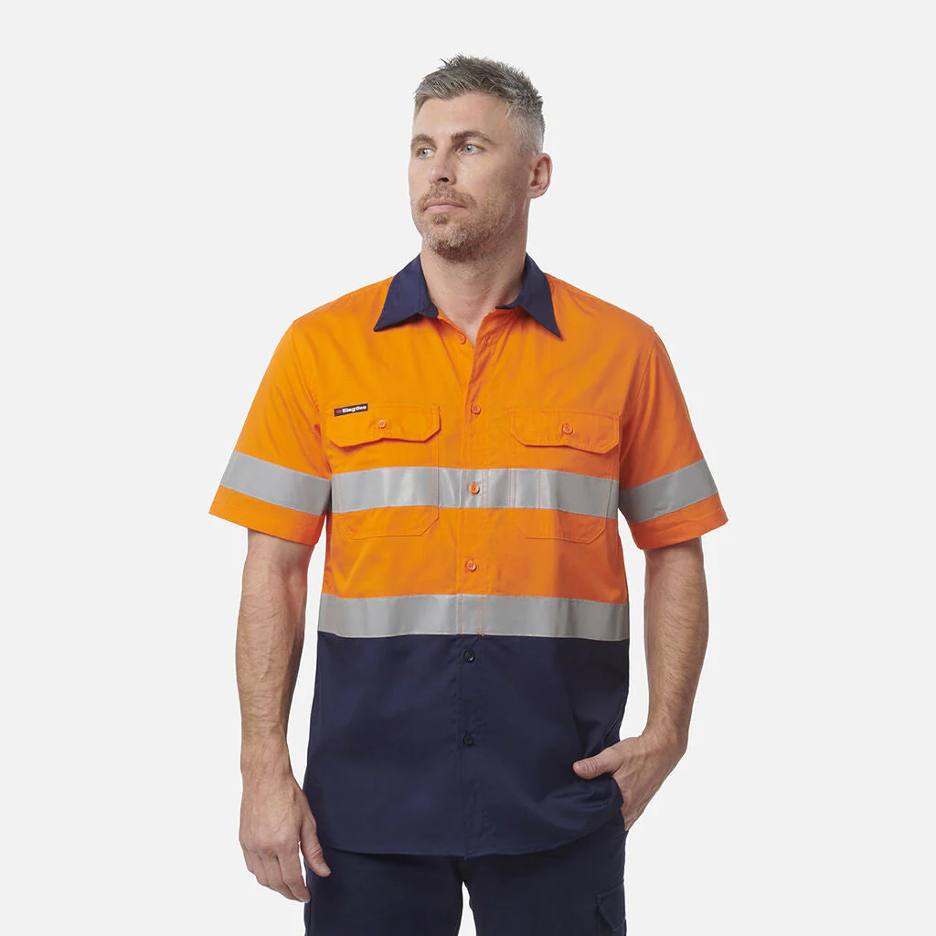 King Gee Workcool Vented Spliced Shirt Taped Short Sleeve (K54911) - Image 3