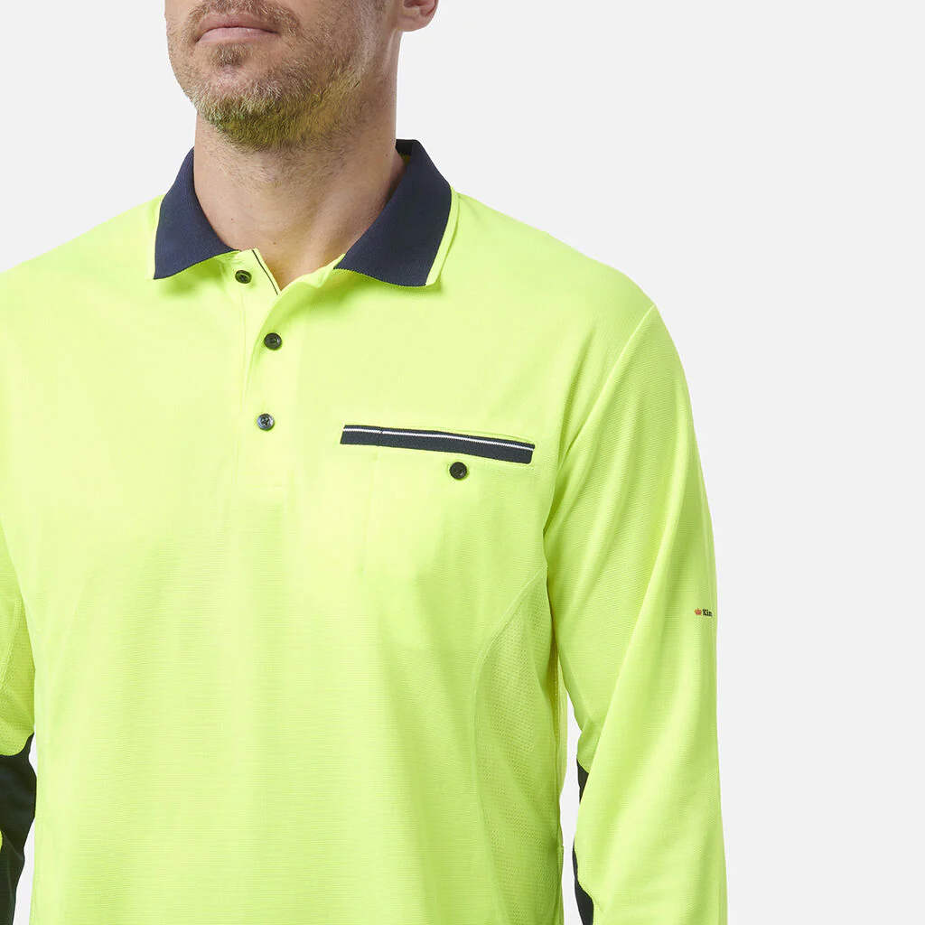 King Gee Workcool Hyperfreeze Hi-Vis Lightweight Long Sleeve Polo (K54840) - Image 10