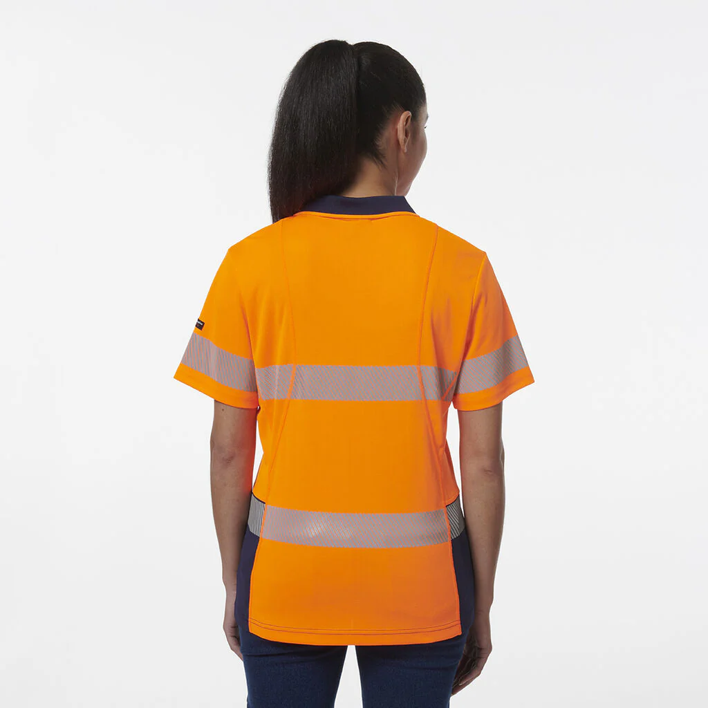 King Gee Women's Workcool Hyperfreeze Spliced Short Sleeve Polo With Segmented Tape (K44224) - Image 4