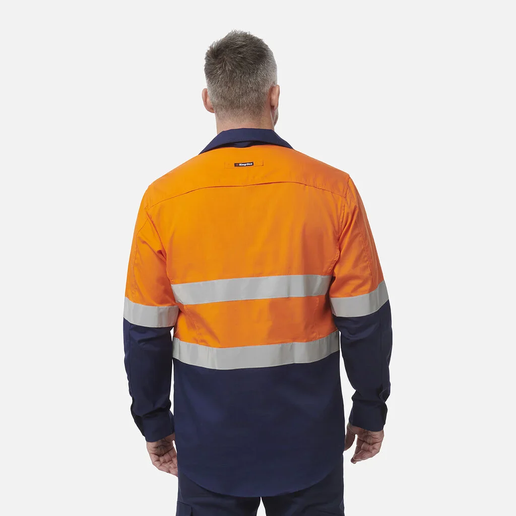 King Gee Workcool 2 Hi-Vis Reflective Closed Front Work Shirt (K54886) - Image 2