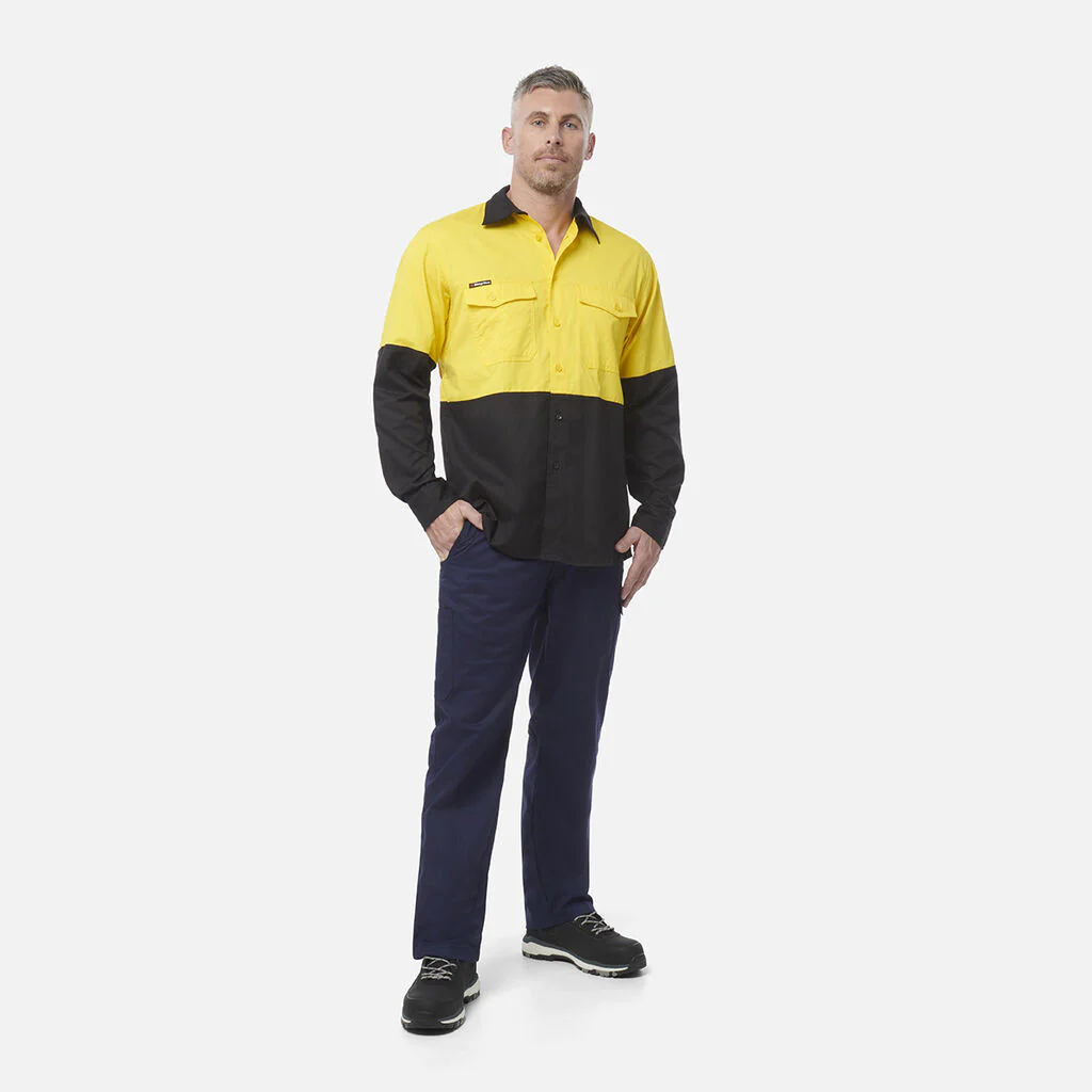 King Gee Workcool 2 Hi-Vis Two Tone Long Sleeve Drill Work Shirt (K54870) - Image 12